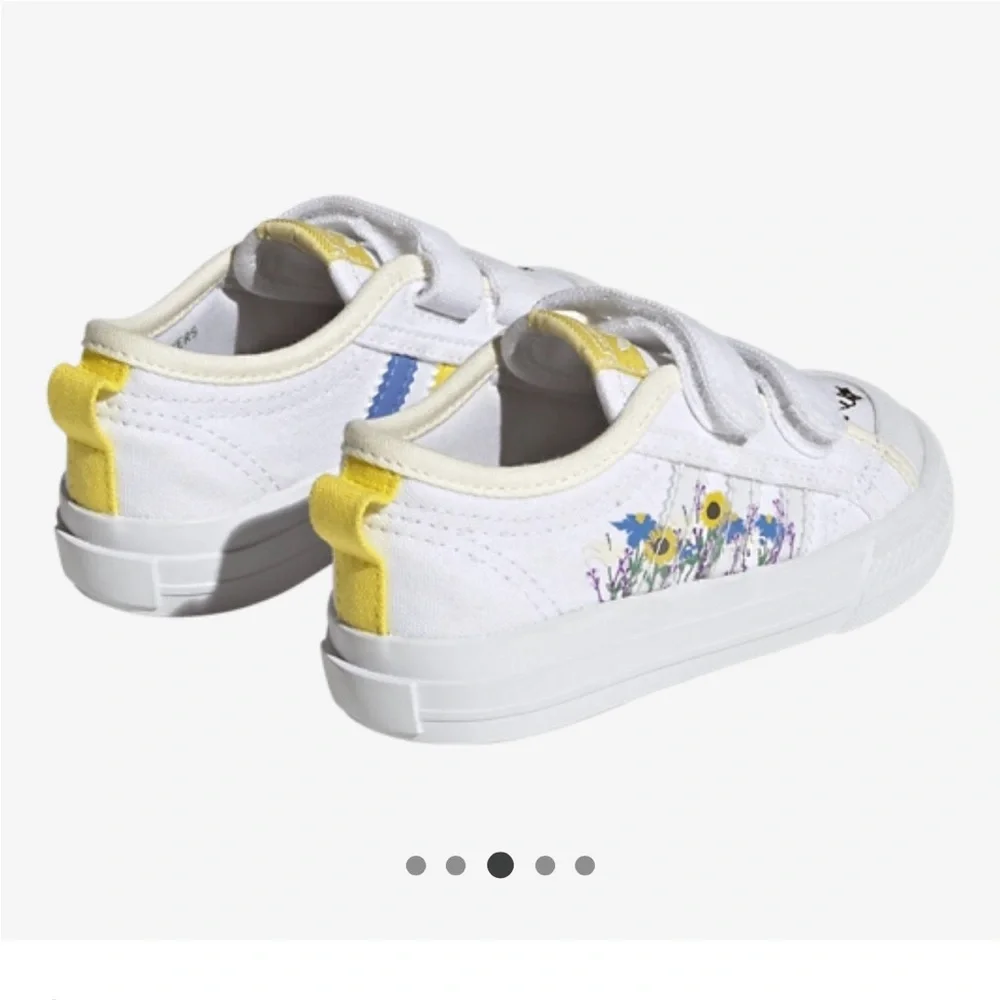 Adidas Originals Nizza Kids Toddler sz 4K BEE-Lieve Flowers‎ Yellow Canvas Shoes